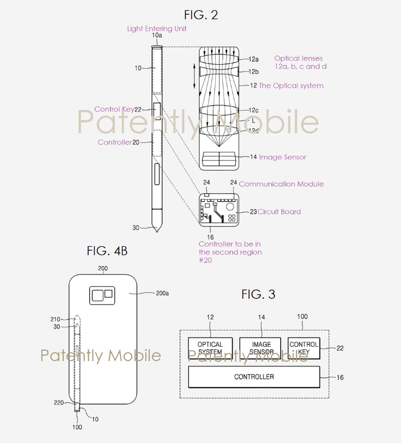 Illustration for article titled Samsung patenta un Galaxy Note con una cámara oculta en el stylus